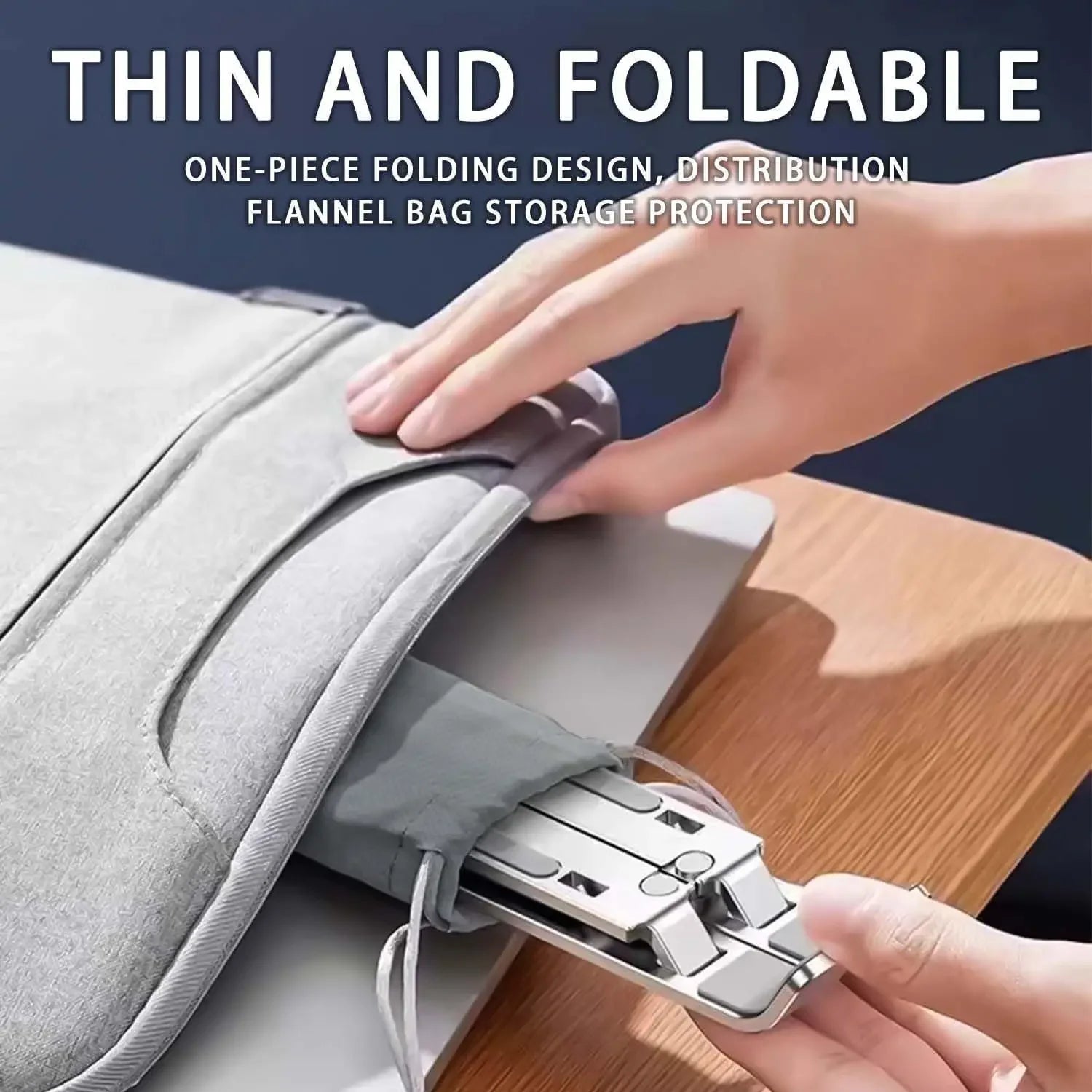 Support Laptop Aluminium Ajustable - 6 Niveaux de Hauteur, Pliable et Portable 8-16 pouces