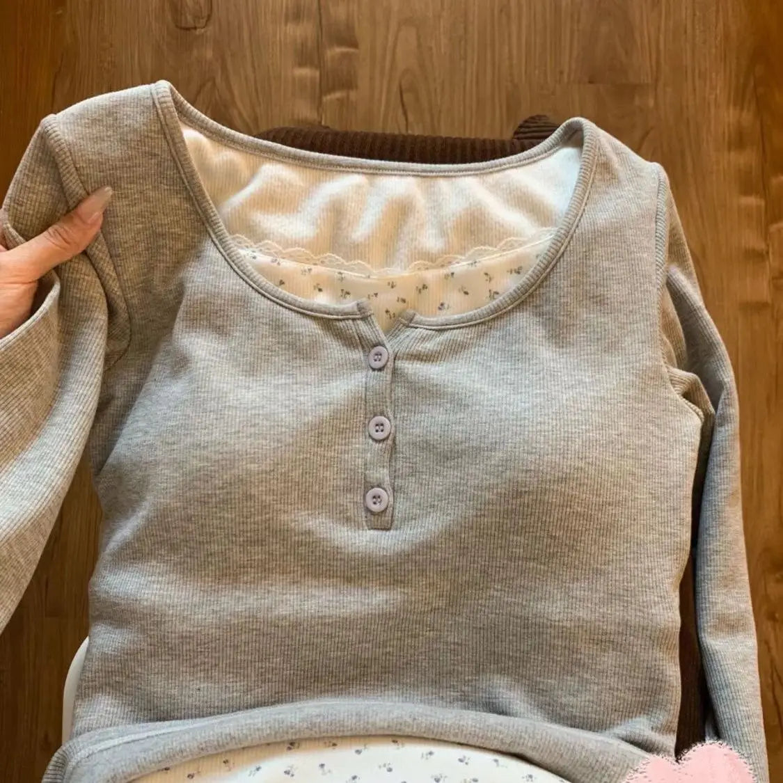 T-Shirt Femme Ajusté - Haut Patchwork avec Lacets, Style  Chic Tendance