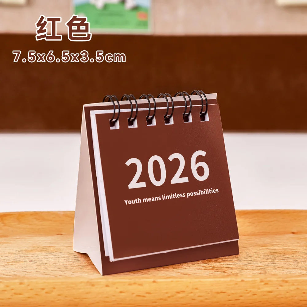 Mini Calendrier Bureau 2026 - Planner Spirale Créatif, Décoration Desktop Fournitures Étudiant