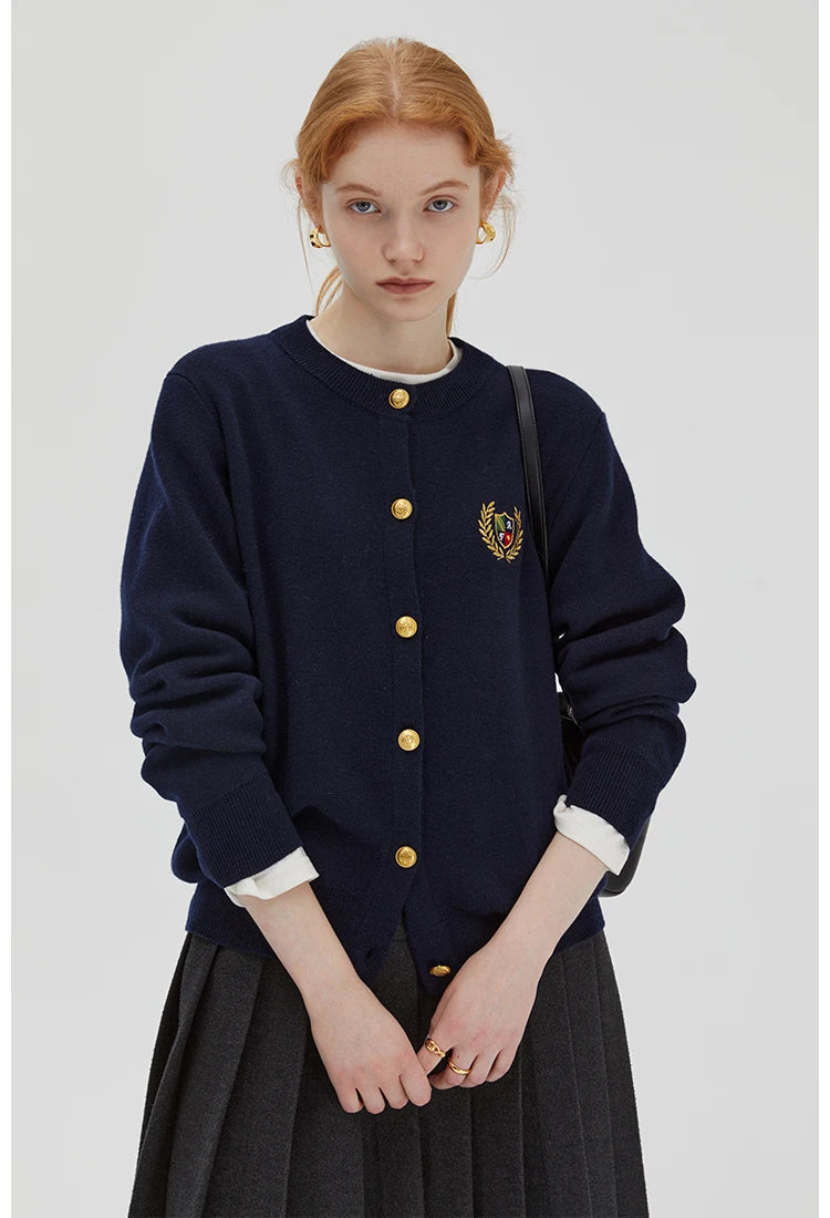 Pull Preppy Vintage - Cardigan Col V Boutonnage Simple