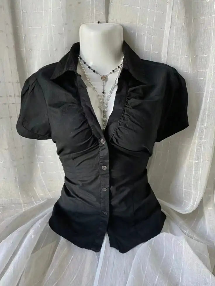 T-Shirt Femme Rétro 90s - Haut Manches Longues Bordure Dentelle, Style Street Chic