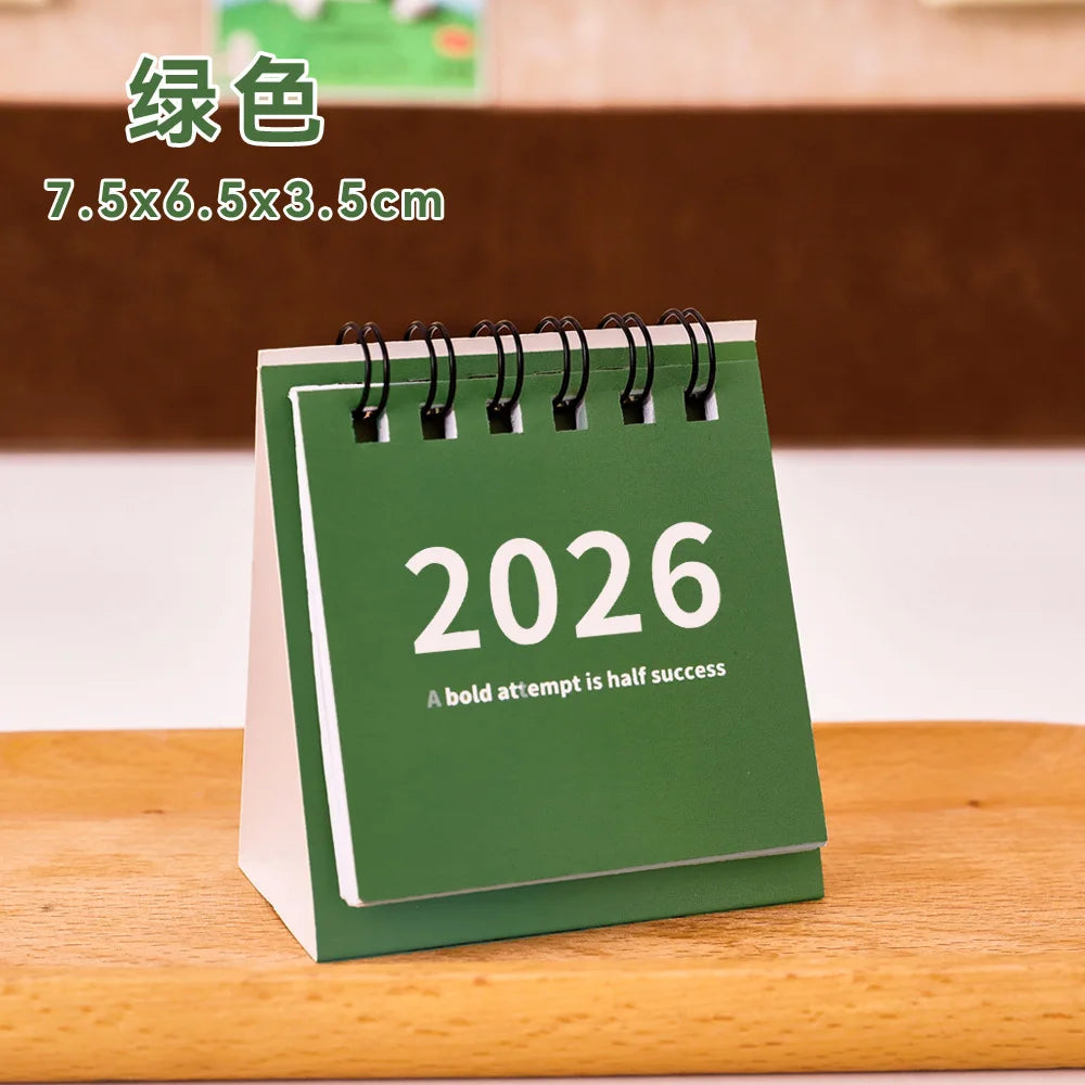 Mini Calendrier Bureau 2026 - Planner Spirale Créatif, Décoration Desktop Fournitures Étudiant